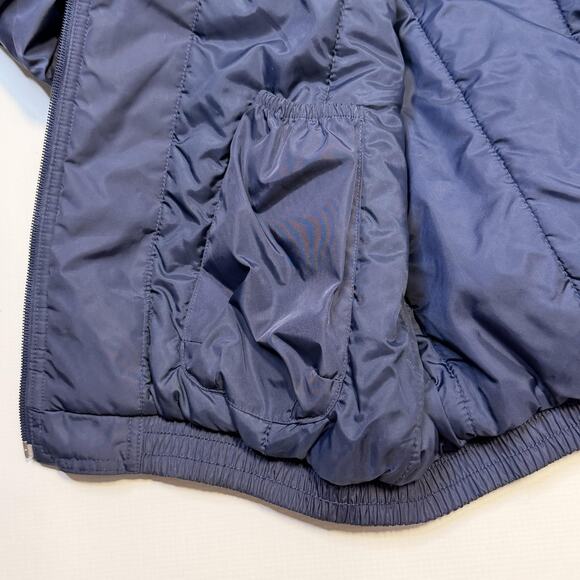 Vintage Adidas Jacket Mens Large Navy Blue Full Zip Insulated Nylon 00s AQ9002 - Picture 12 of 14